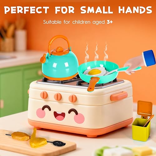 Miniatura 7 de Juego de 60 piezas de mini accesorios de cocina para niños, juego de cocina con utensilios de cocina, vajilla y frutas y barbacoa, regalo de