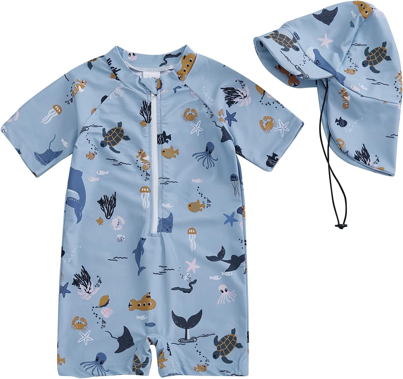 Hnyenmcko Infant Baby Boy Girls Rash Guard Swimsuit Short Sleeve Zipper Bathing Suit Toddler One Piece Swimwear Sunsuit