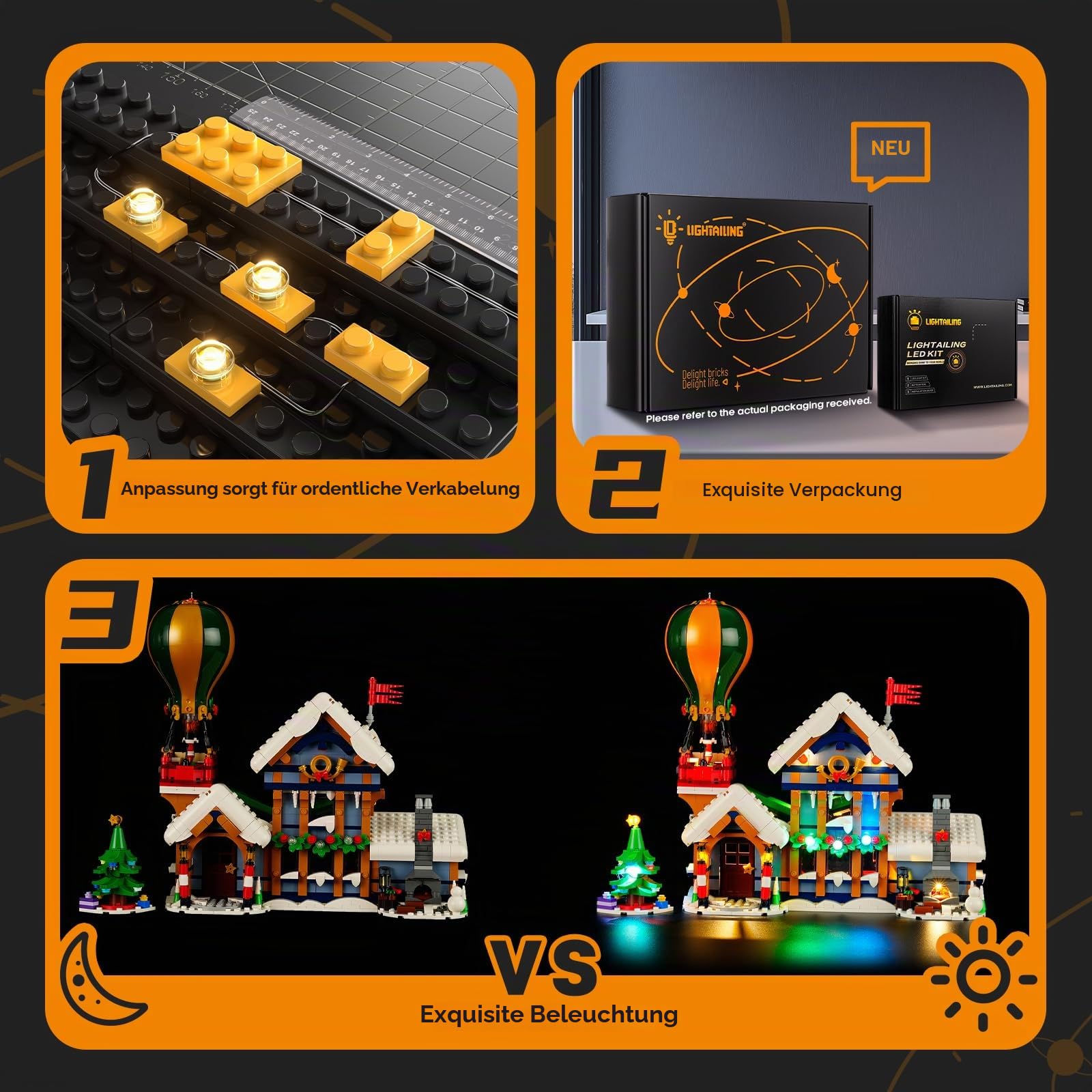LIGHTAILING Licht-Set Für Lego-10339 Postamt des Weihnachtsmanns - Led-Beleuchtungsset Kompatibel Mit Lego Bausteinen Modell：Fernbedienungsversion - Modell Set Nicht Enthalten