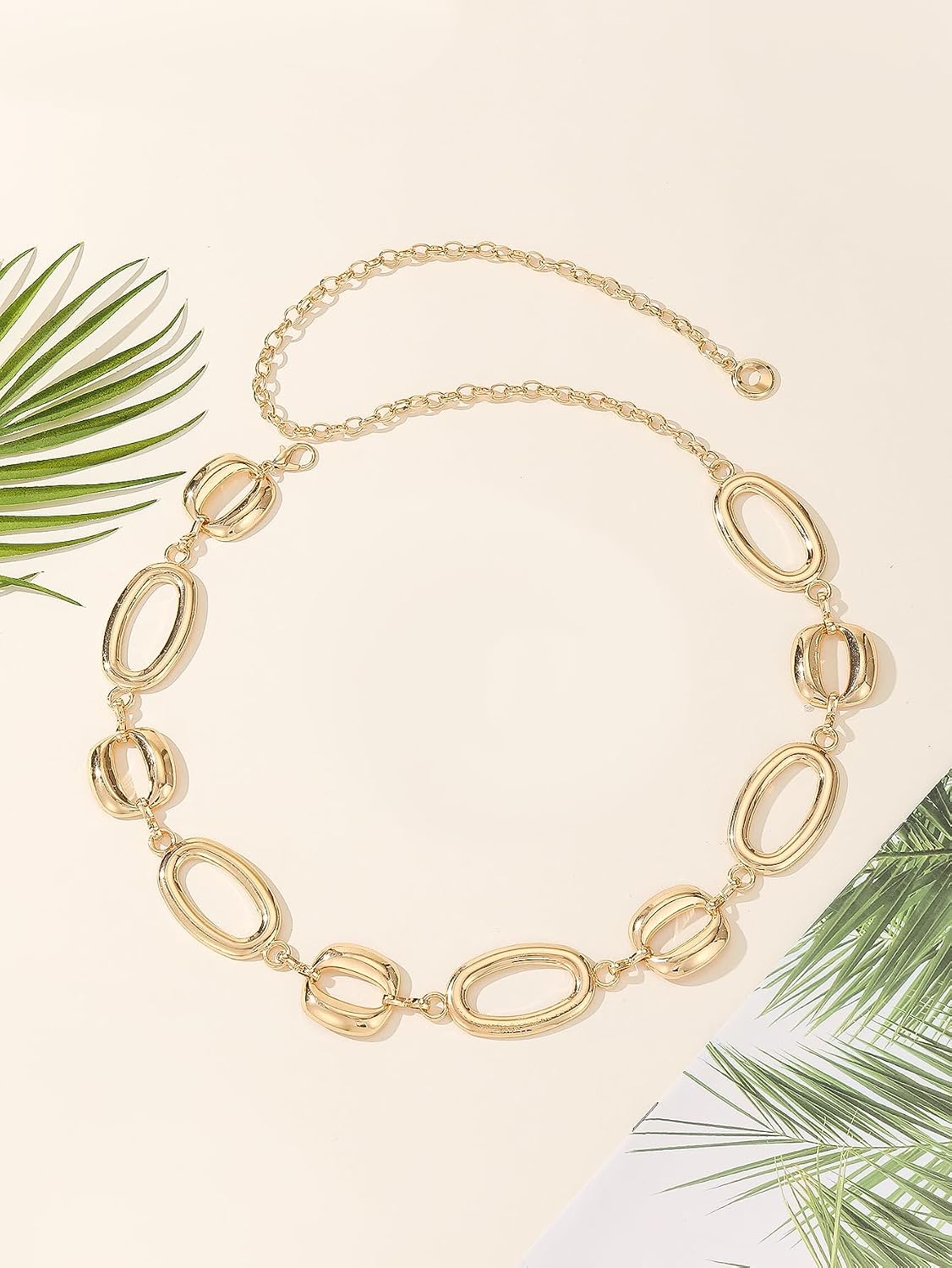 Circle Chain Belt Silver Waist Chain Women Waist Jewelry Body Chain Metal Chunky Chain Belts for Dress
