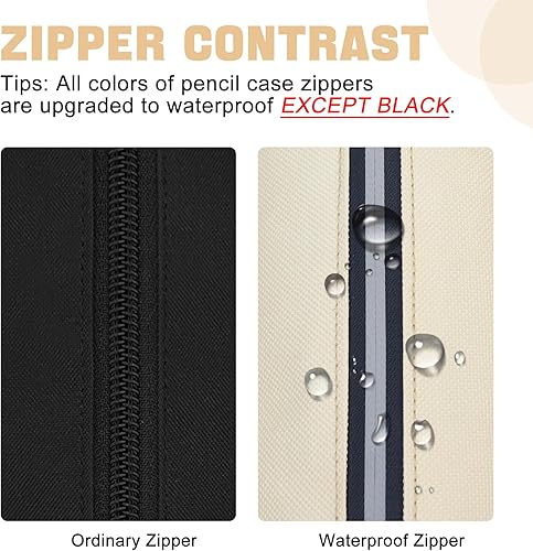 Miniatura 5 de Fmeida Estuche grande estético para lápices, bolsa de lápices amarilla, bolsa de lápices portátil, bolsa de almacenamiento para lápices simple,