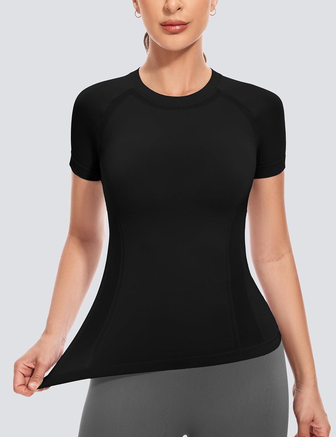 MathCat Short Sleeve Workout Tops for Women,Workout Shirts for Women,Seamless Yoga Athletic Shirts Gym Running Shirts - Image 3