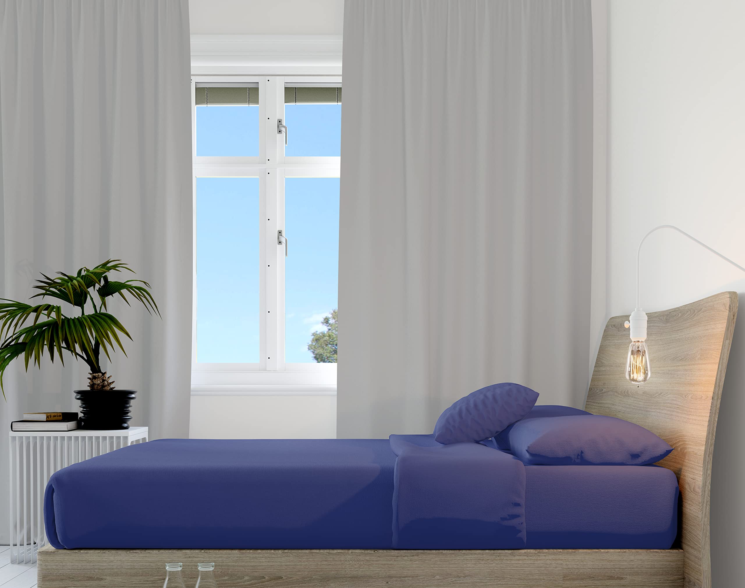 HometexMicrofibre Fitted Sheet - King, Navy