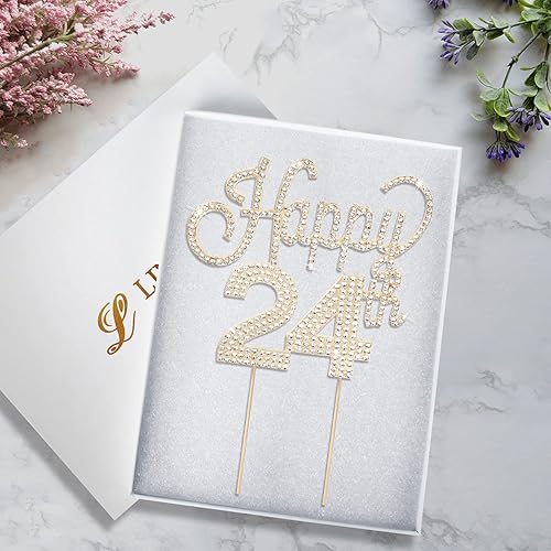 Miniatura 361 de LINGTEER Decoración de pastel de diamantes de imitación dorados para cumpleaños número 15 – Cheers to 15th Birthday Quince años de edad, decoración