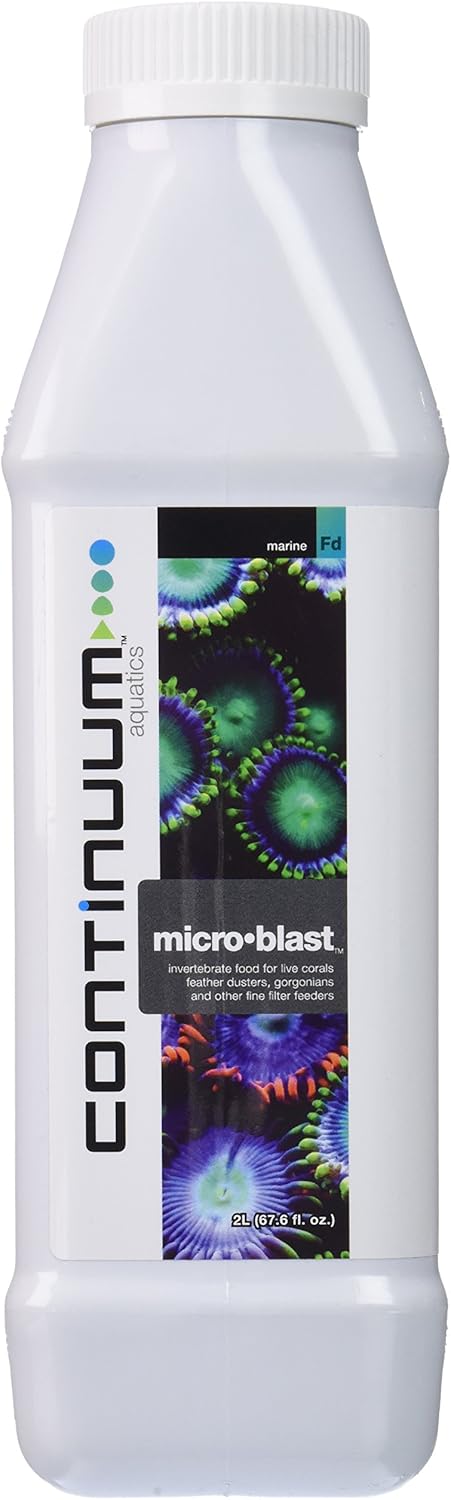 Continuum Aquatics Micro Blast Invertebrate Food for Live Corals, Feather Dusters, Gorgonians, and Other Fine Filter Feeders, 2-Liter