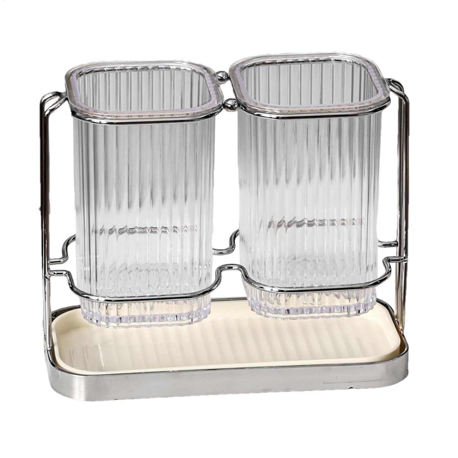 Porte-ustensiles contre le désordre : organiseur de couverts transparent ABS