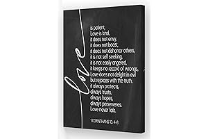 Love Is Patient Framed Vintage Canvas Artwork Bible Verse Poster Wall Art