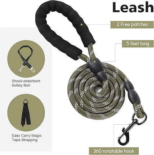 Miniatura 6 de Yungaspy Arnés táctico sin tirones para perros grandes, juego de arnés y correa Molle a prueba de escapes, arnés ajustable para perro de servicio