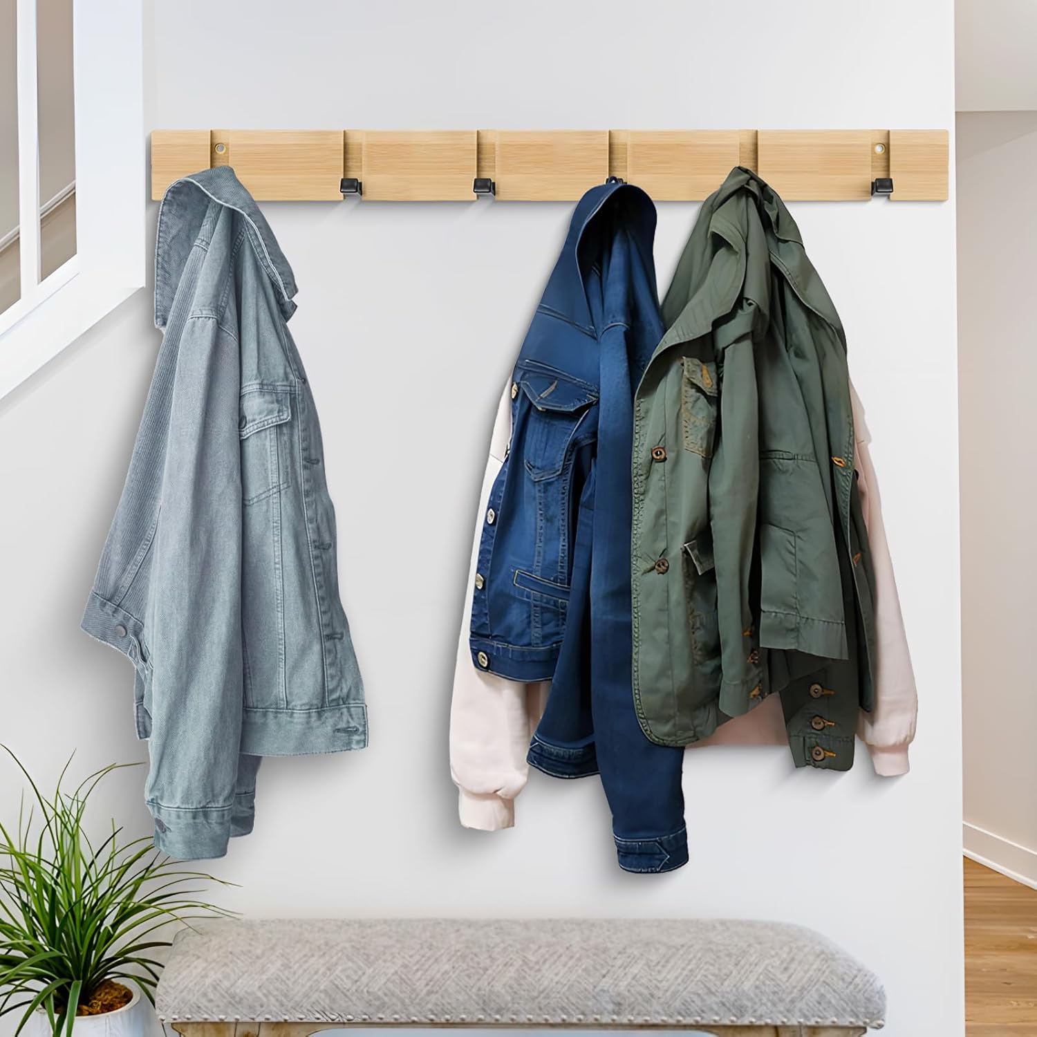 Self Draining Kitchen Sink Storage Rack & Coat Hooks 6 Hooks