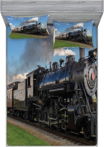 Miniatura 27 de Ambesonne Juego de sábanas bajeras y fundas de almohada, deliciosos tacos con verduras, cocina folclórica, ingredientes de recetas de comida Beige