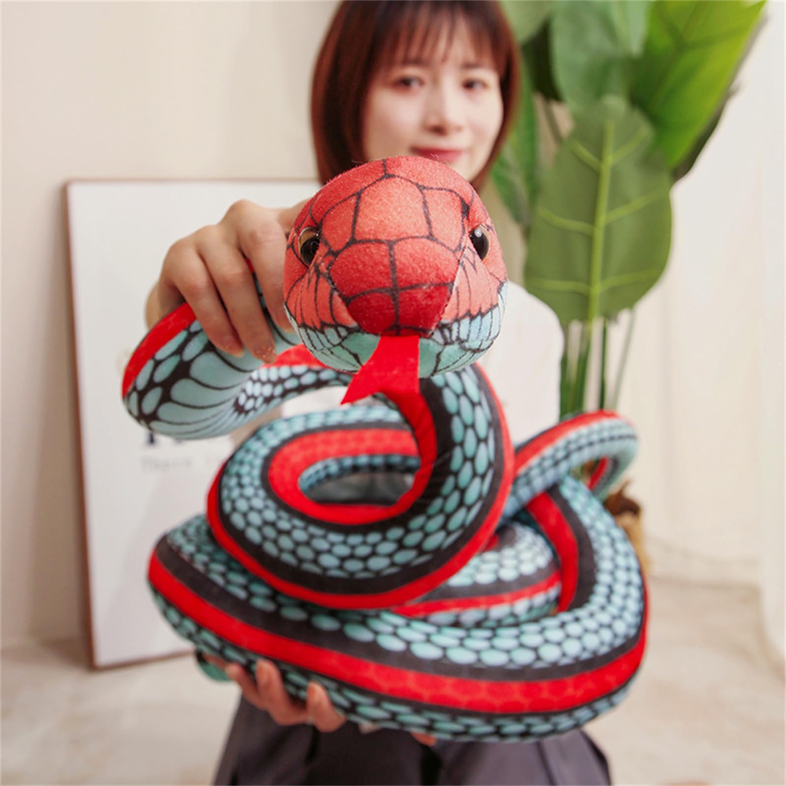 Peluche, Peluche serpente realistico, peluche gigante da 300 cm(Brown Spotted,160 cm)