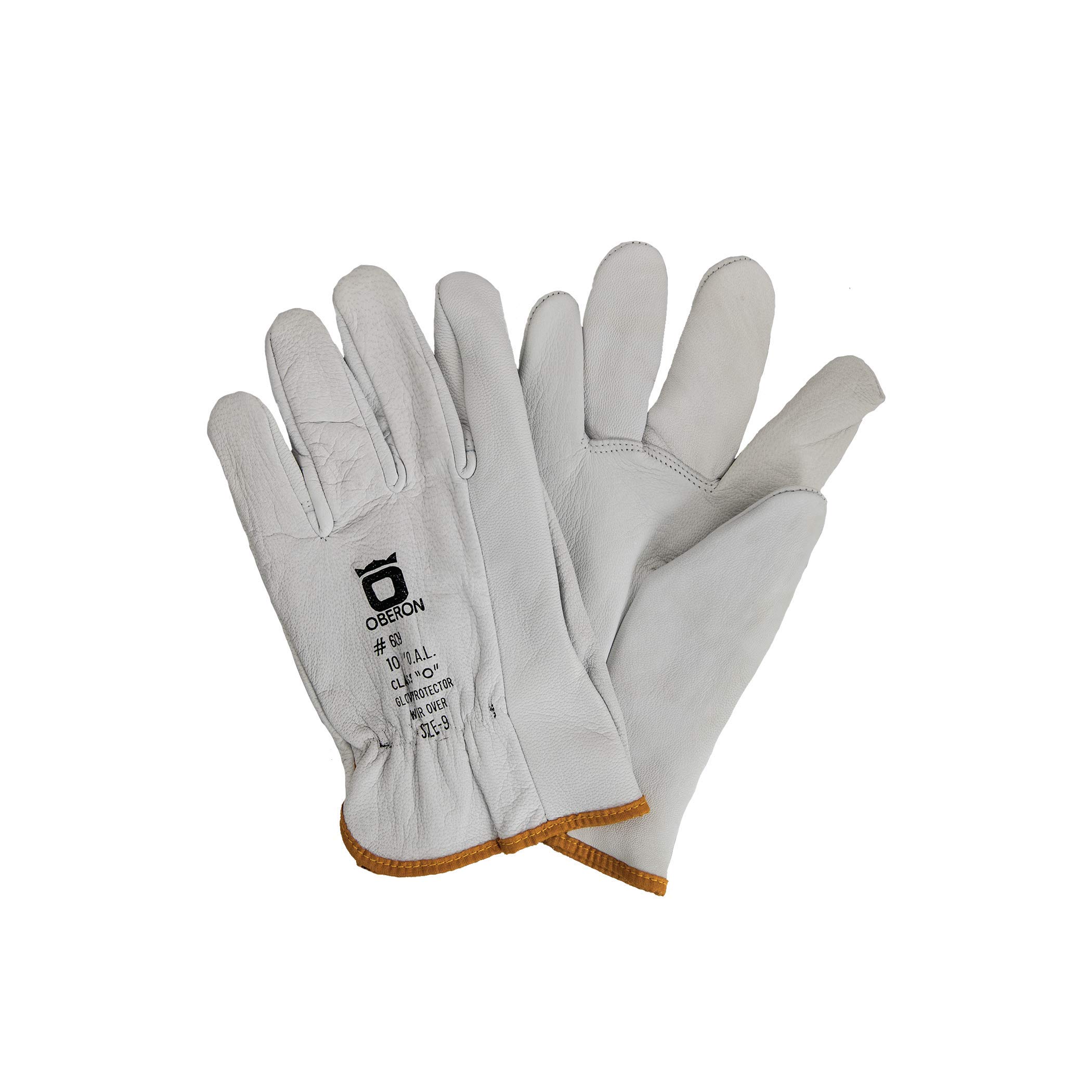 Oberon Company unisex adult Leather Protectors Gloves, Grey, Hand Size 10 US