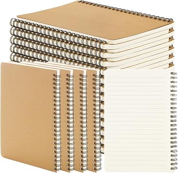 MIVIDE 24 Pack A5 Bulk Spiral Notebooks with Kraft Cover, 8 x 5.9 Inch 120 Pages Spiral Lined Notebook Journal, Ruled Lined Travel Bulk Writing Paper Notebook for School Business Office Supplies