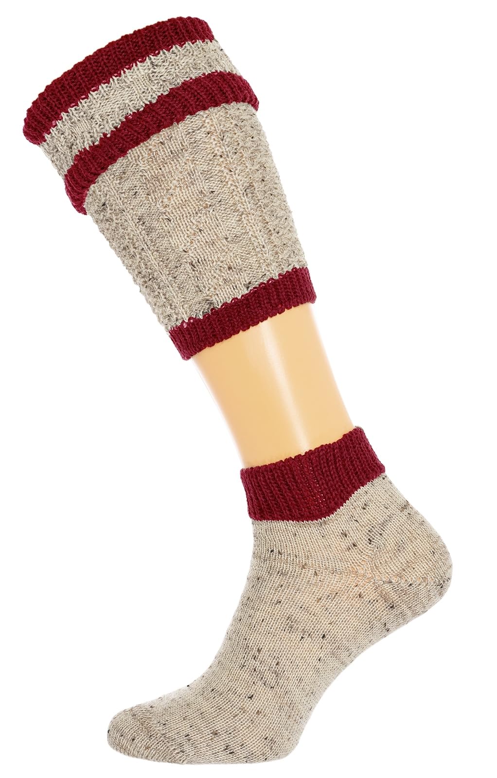 Lusana Herren 2-teiliges Loferl-set Loden Tweed Trachtenstrümpfe