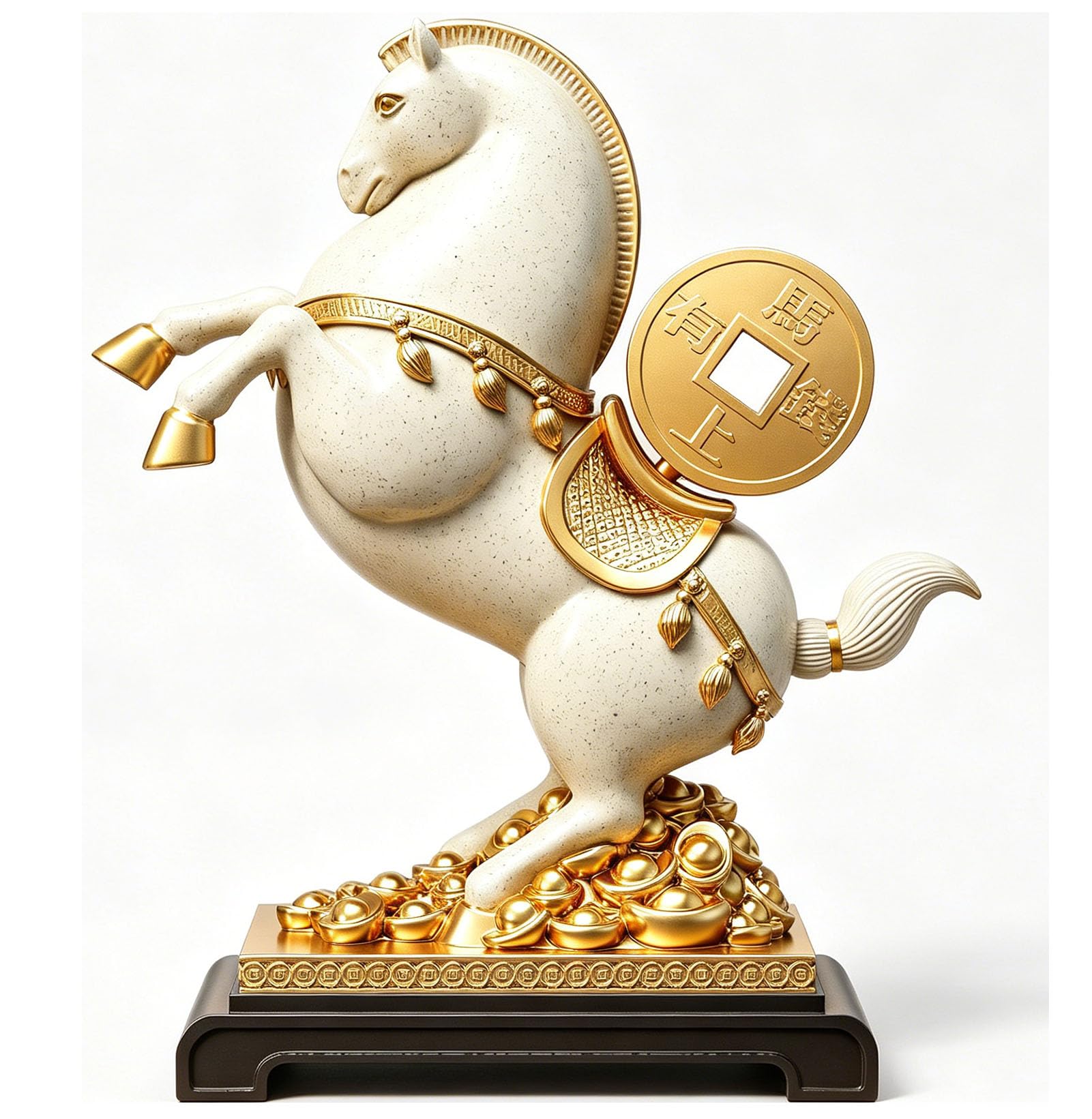 Horse Statue Home Decor, Resin Horse Figurine Rearing Stallion Sculpture