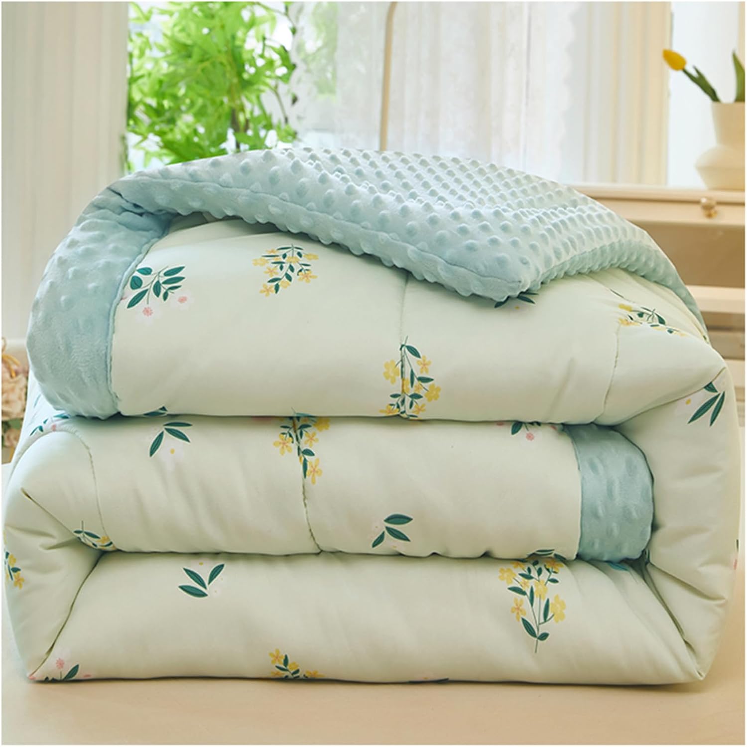 ZTGL Super Thickened Blanket, Lightweight Breathabl Velvet Quilt, Soft Fluffy 3D Three Dimensional Velvet Duvet, Autumn and Winter Warm Comforters Core,Flower r,150x200cm(2kg)