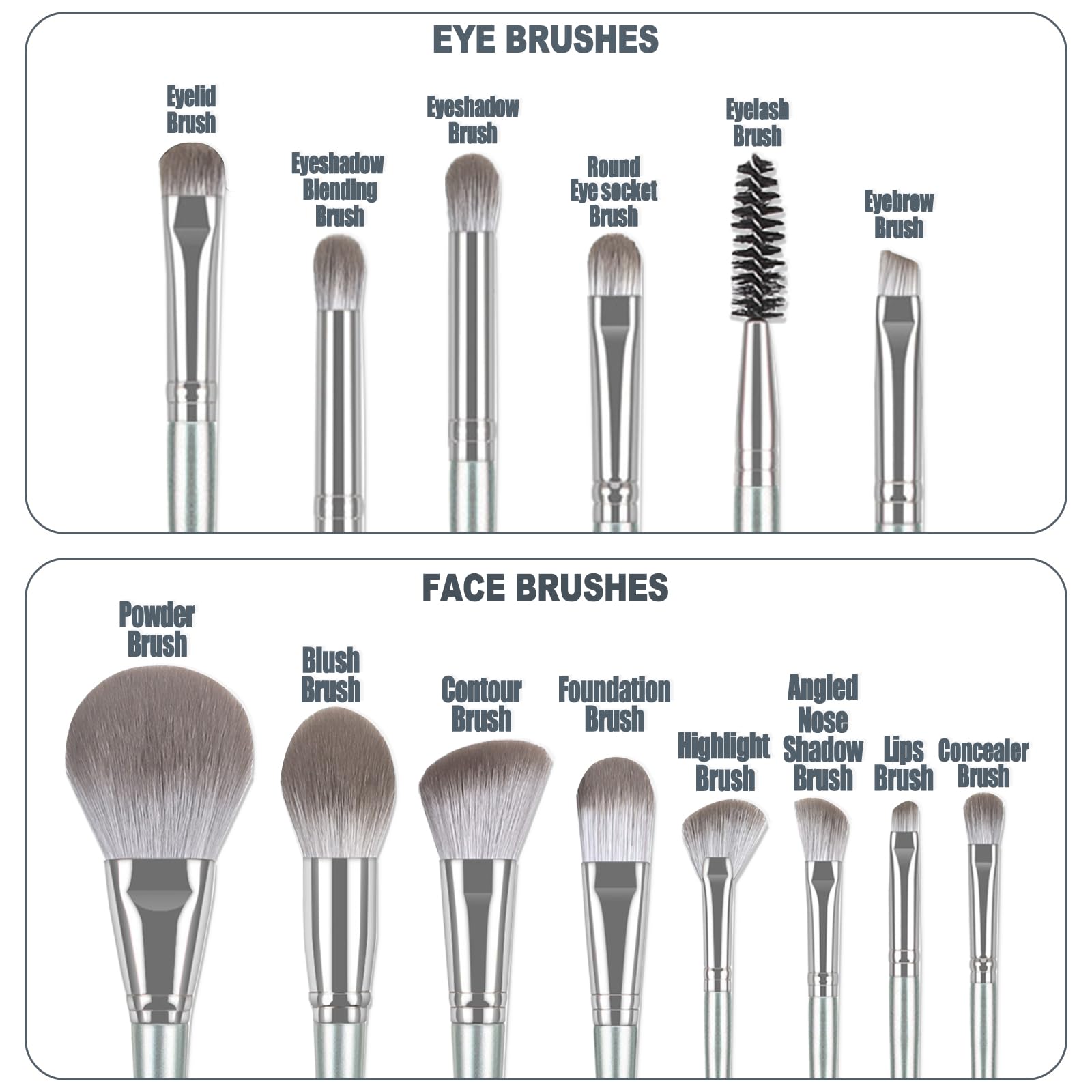 Makeup Brush Set, Makeup Brush Set including Triangle, Rounds and Mini Powder Puff, Cosmetic Sponge, Cleaning Mat, Carry Bag - Image 2