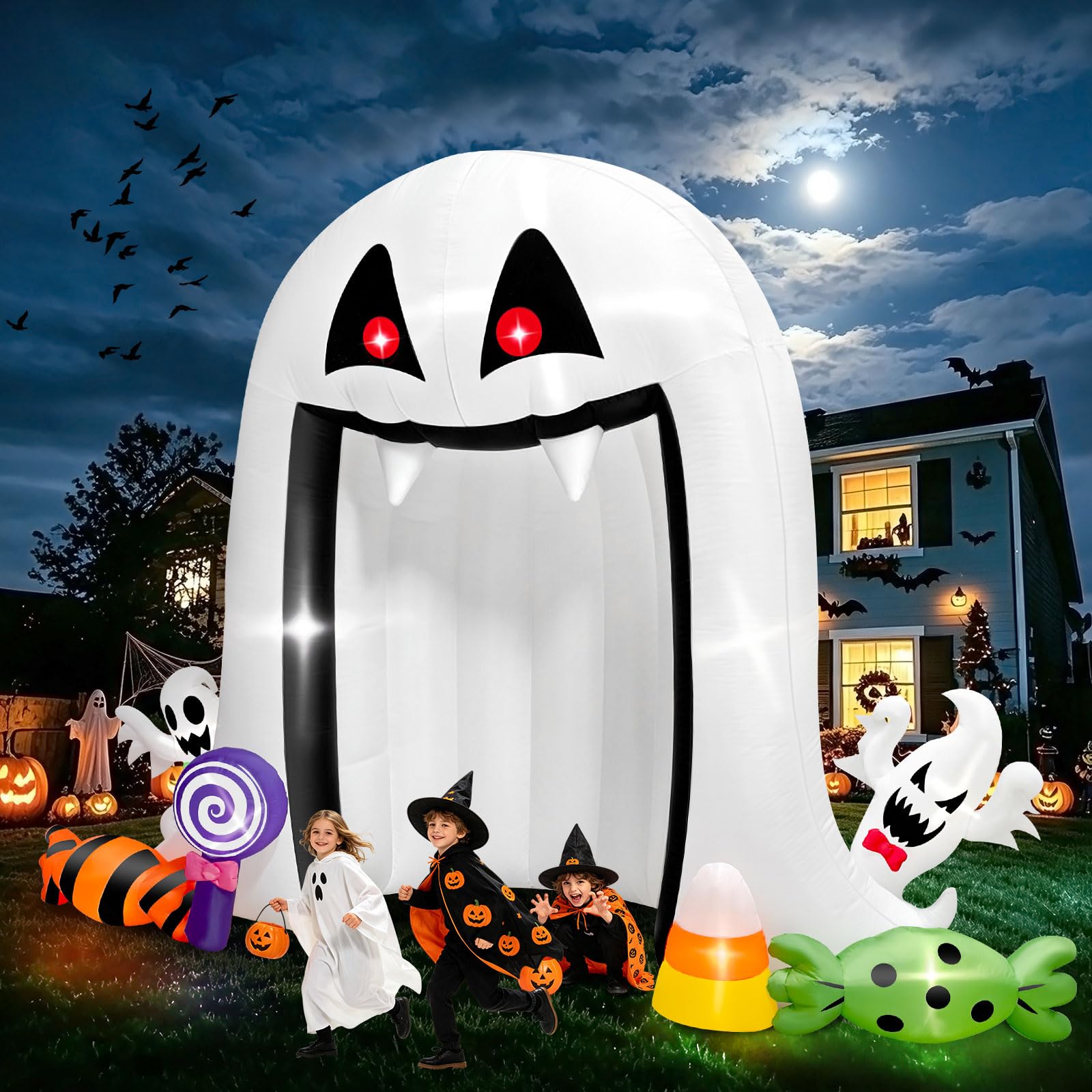 Kalolary 12.5 FT Giant Halloween Inflatable Scary Ghost Halloween Decor — image 1