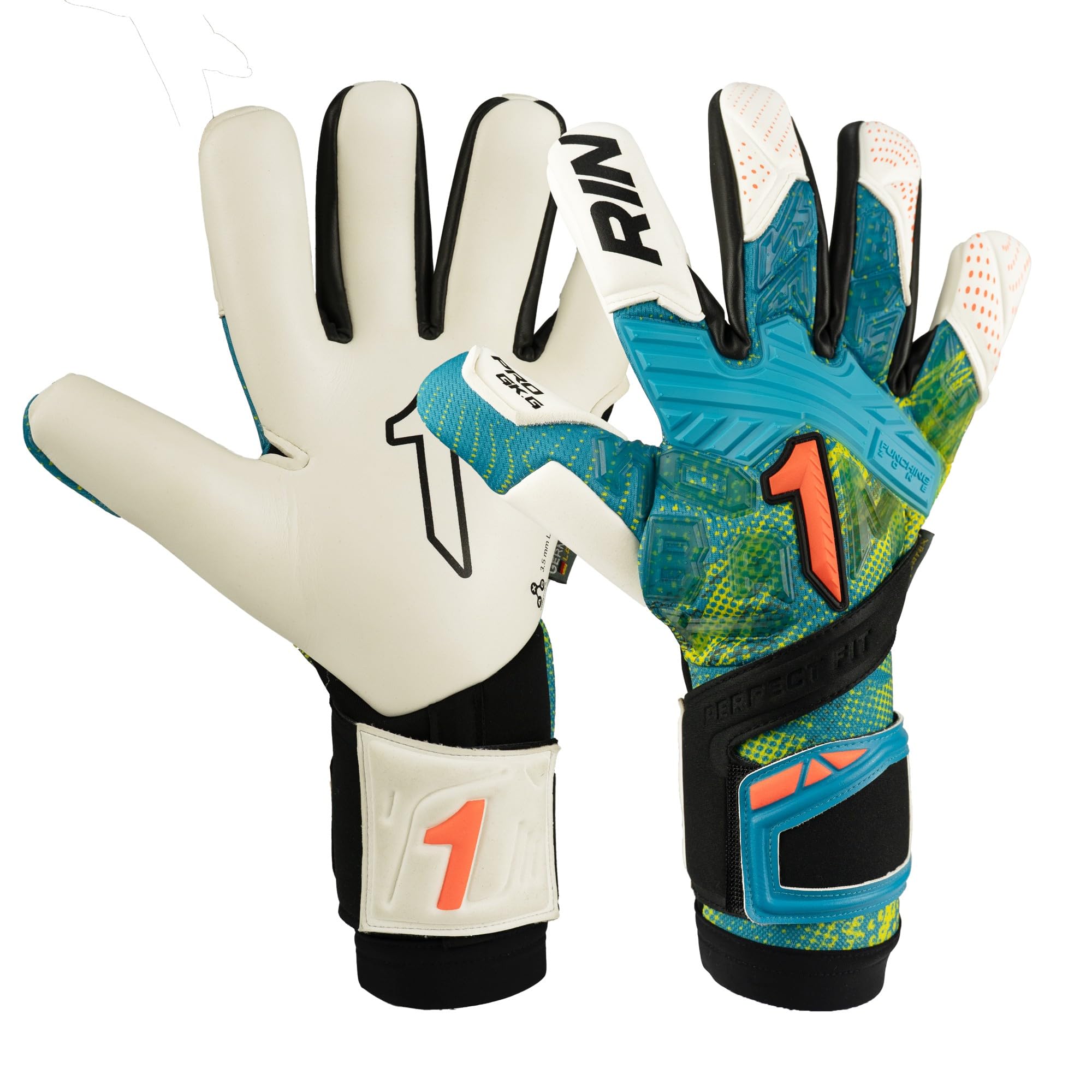 Rinat Fiera Pro Adult Goalkeeper Gloves, Green, Size 7