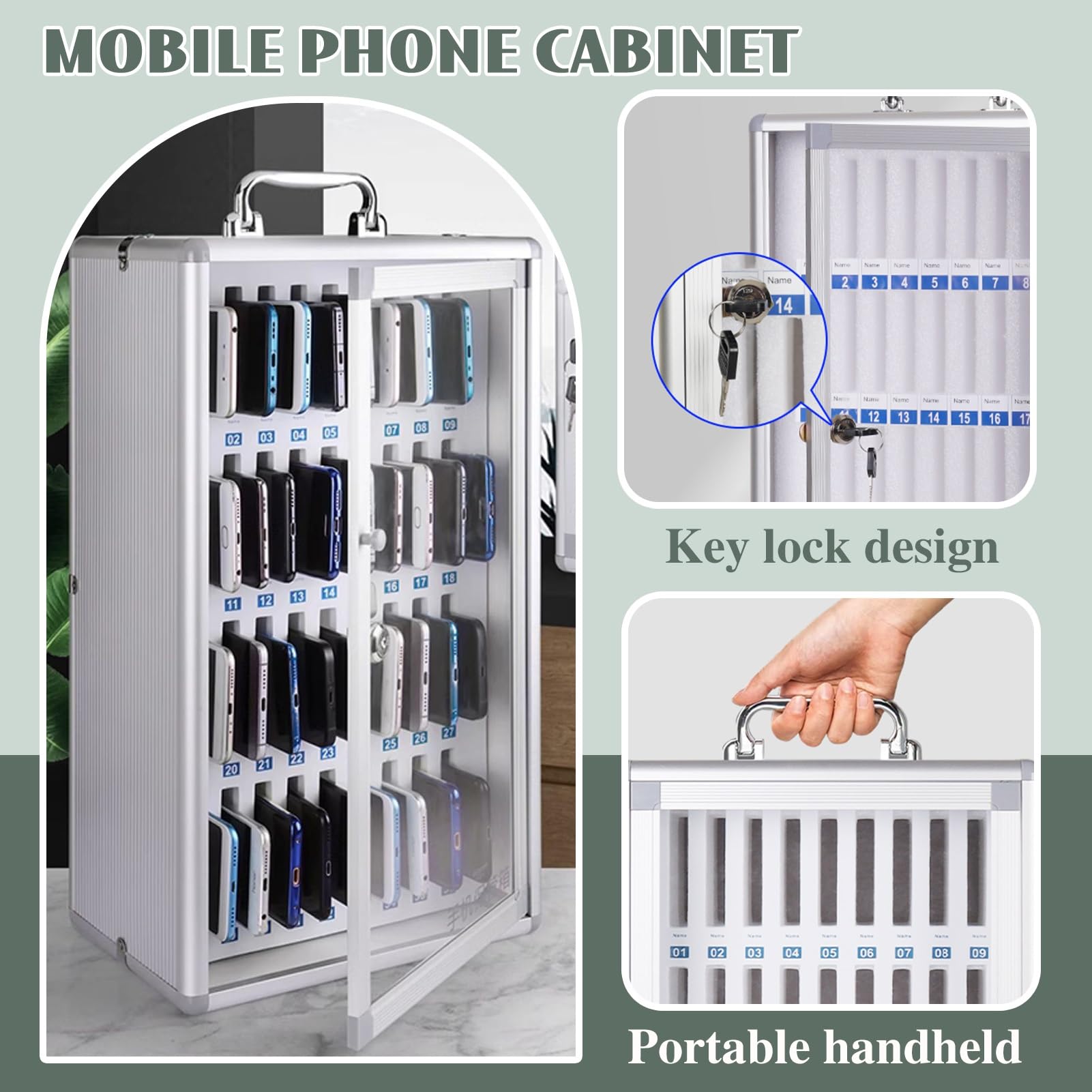 Amazon.co.jp: アルミ合金製携帯電話透明金庫、壁掛け式収納