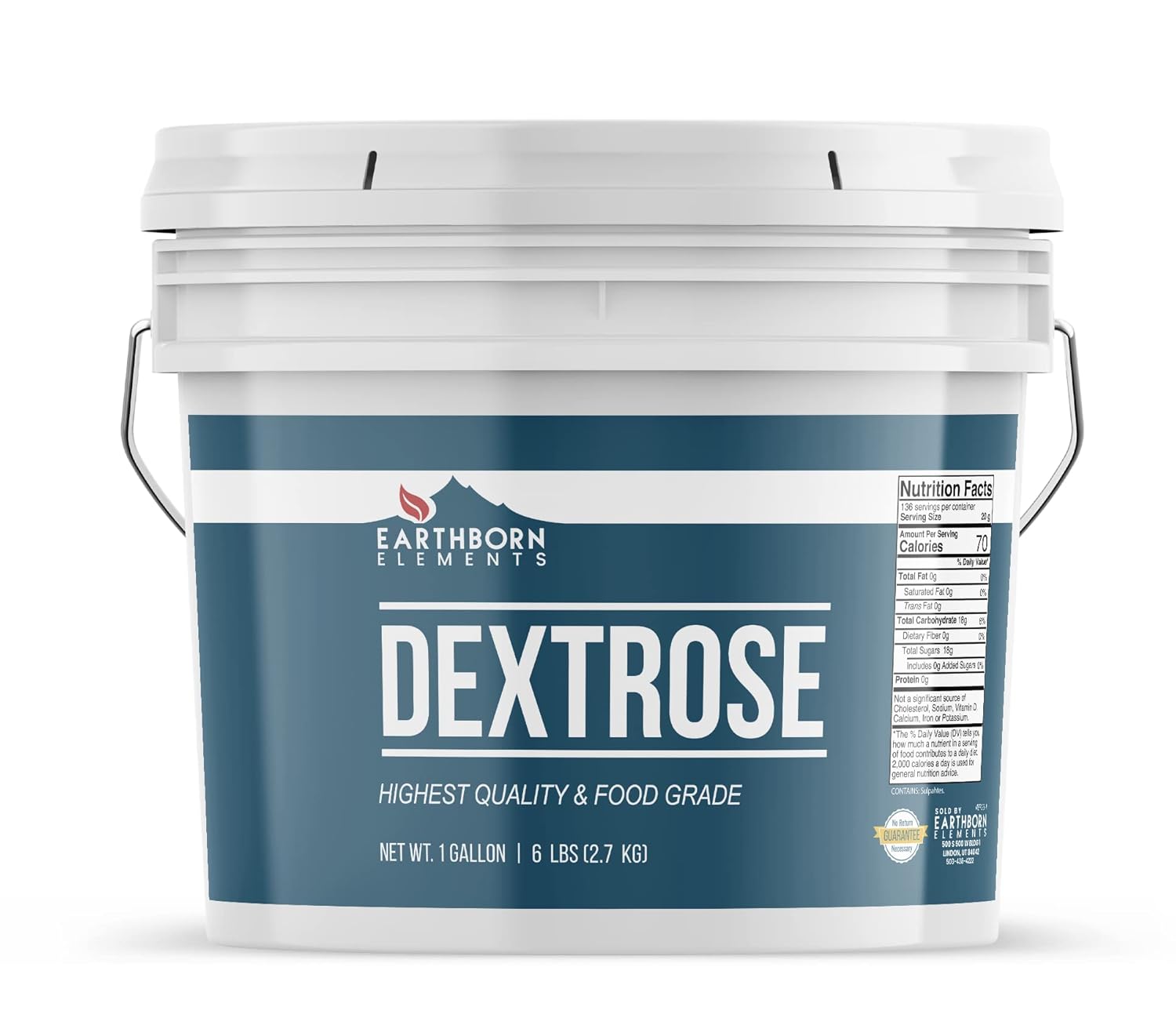 Earthborn Elements Dextrose and Marjoram Bundle, (1 Gallon Bucket Each), Sugar Substitues, Sugar Levels