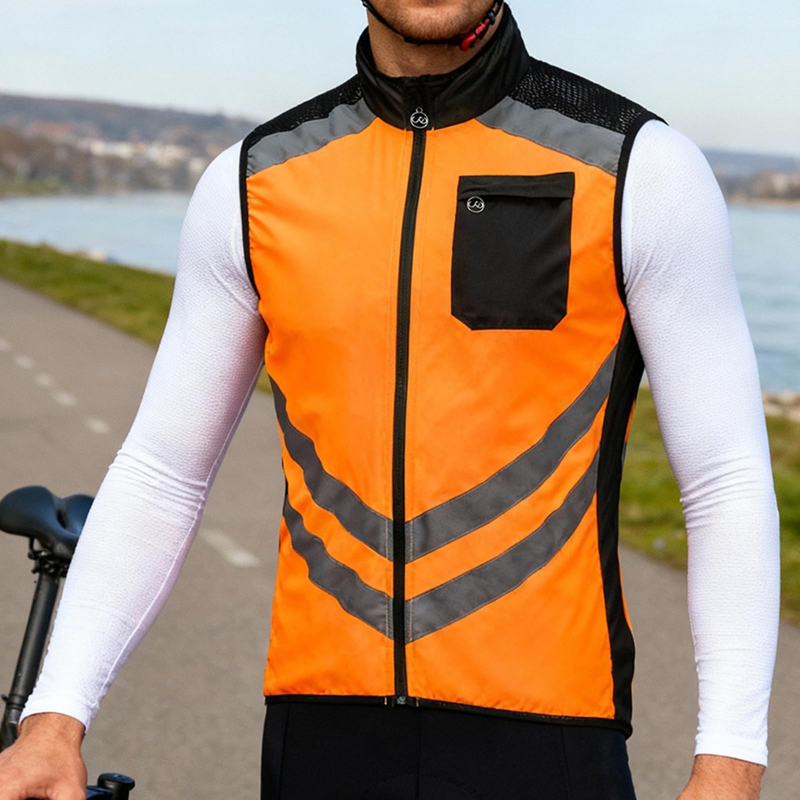 Chaleco de ciclismo de verano para hombre reflectante plegable deportivo para correr ultraligero transpirable corto para montar a caballo impermeable cortavientos sin mangas