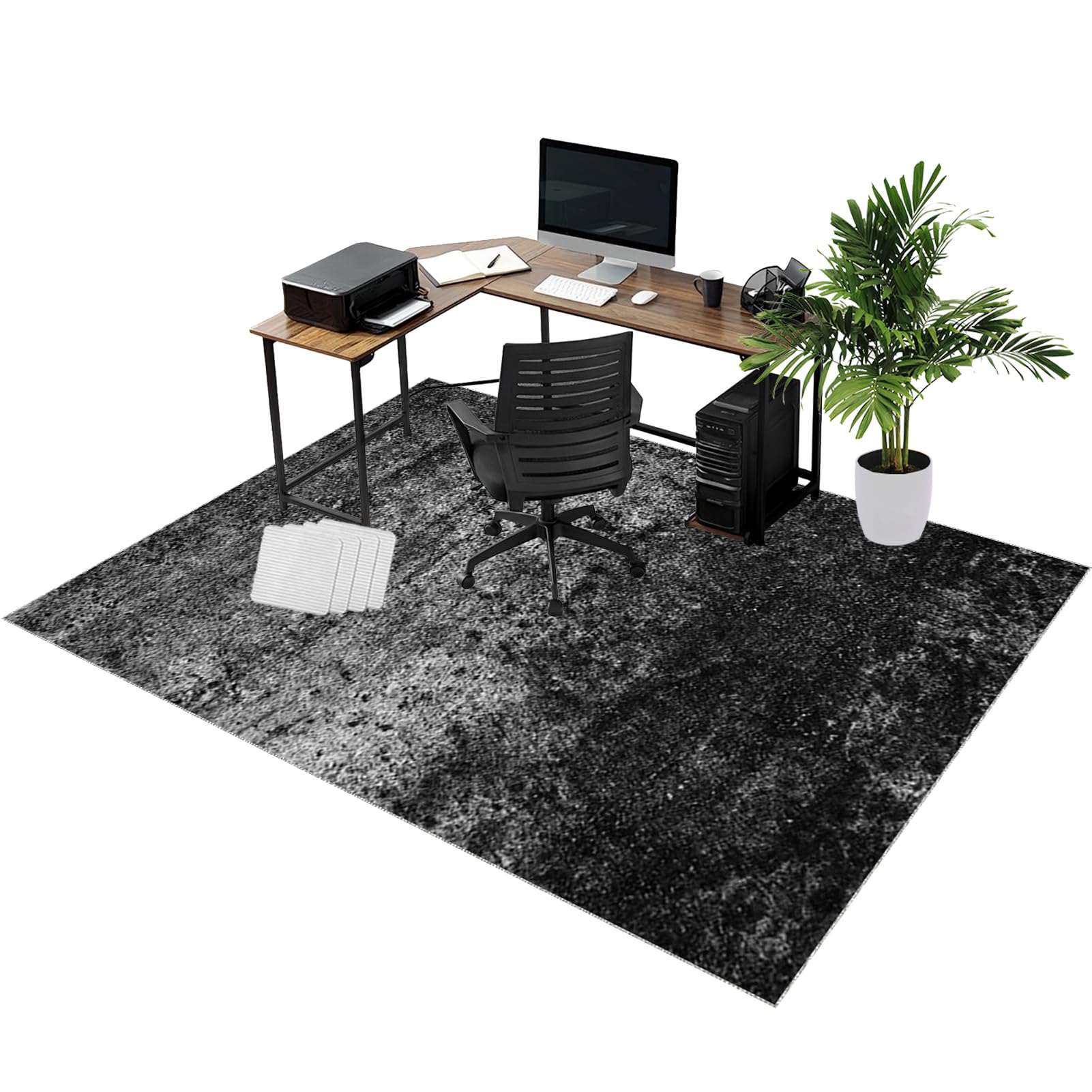 Rolling Chair Mats, Office Chair Mat for Carpet and Wooden Floors 90 x 150 cm Non-slip Gaming Floor Protector, Washable Desk Carpet Protector Rug for Home Office, Non Slip Floor Protection Mat