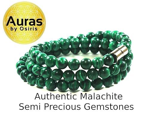 Miniatura 6 de Malachite Crystal Necklace for MenWomen Genuine Gemstone Malachite Jewelry Handcrafted by Master Shaman made in USA (15, 01 6mm Bead Diameter)