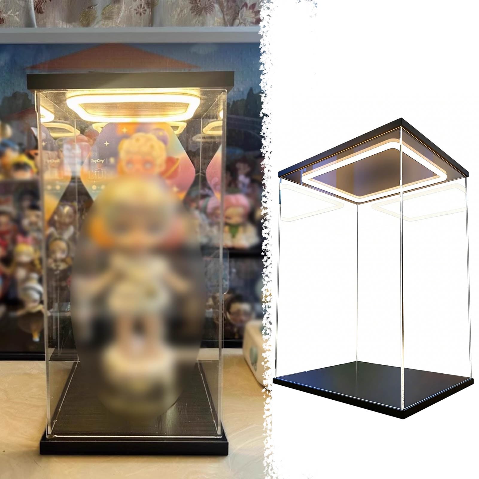 LEDアクリルディスプレイケース Amazon.co.jp: コレクションケ一ス LEDアクリル製ライト付き