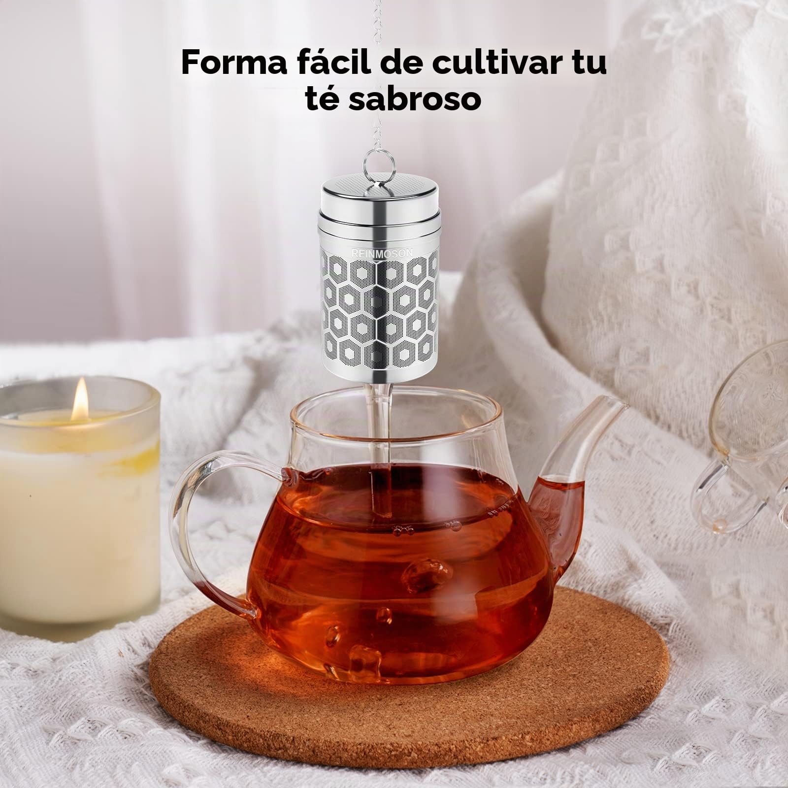 Infusor de té acero inoxidable 3,8 x 5,6 cm colador malla extrafina