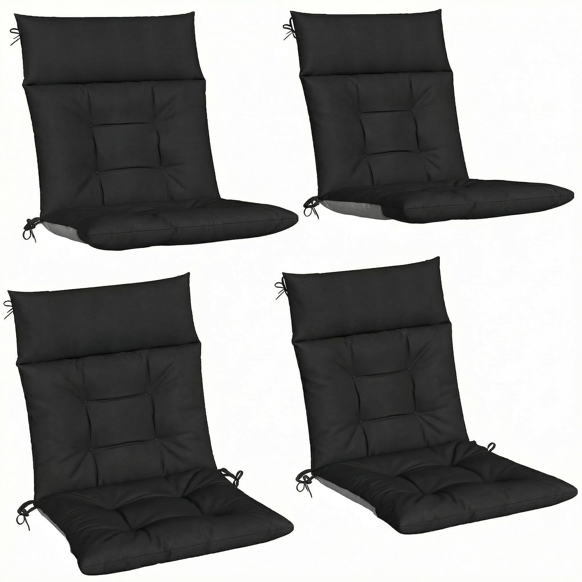 Outsunny 4 Piece Outdoor Seat Cushion Set Black