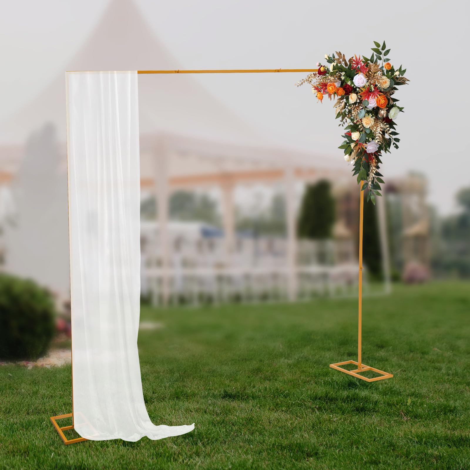 Hochzeitsbogen 2.4 * 2.4m Hochzeit Blumenständer Wedding Arch Dekor Bogen für Hochzeit Geburtstag Party Gartendekoration usw (Gold)