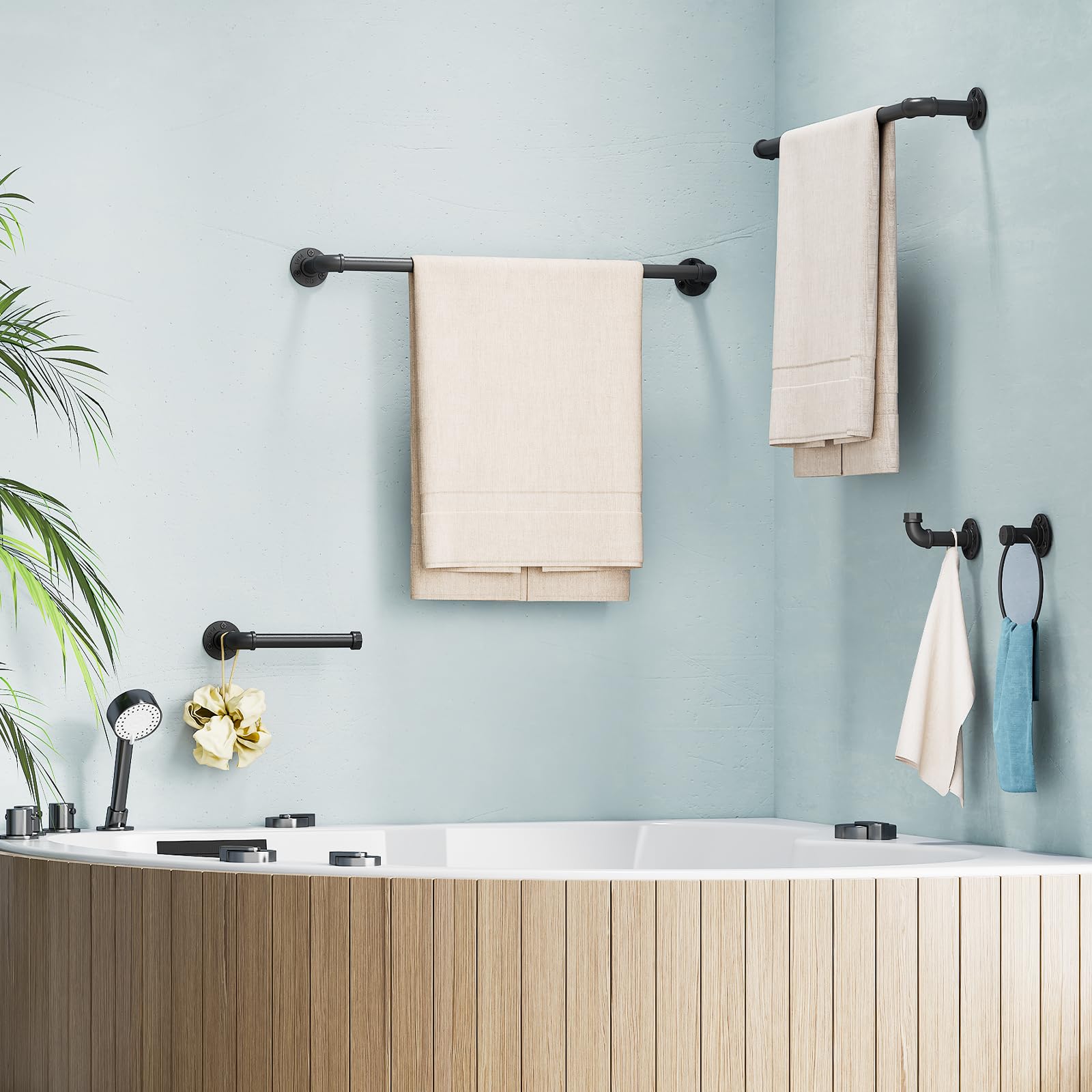 NiHome Lot de 10 barres porte-serviettes de salle de bain en forme de tuyau