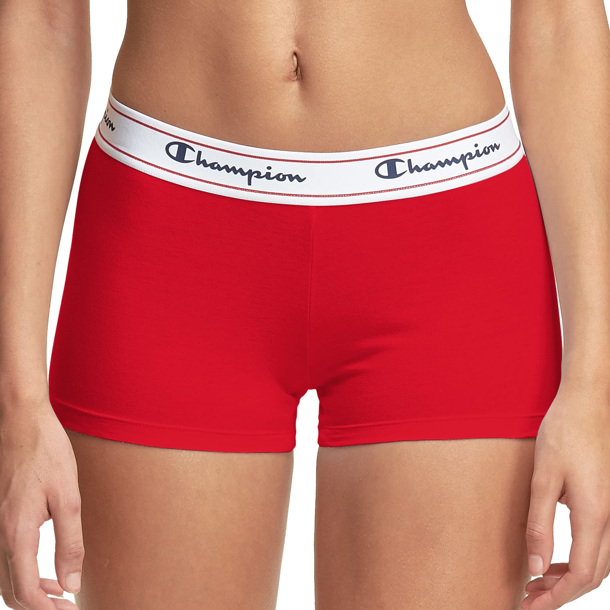 Champion womens Heritage Boyshort Underwear, Stretch Cotton Boyshort Panties (Retired Colors)