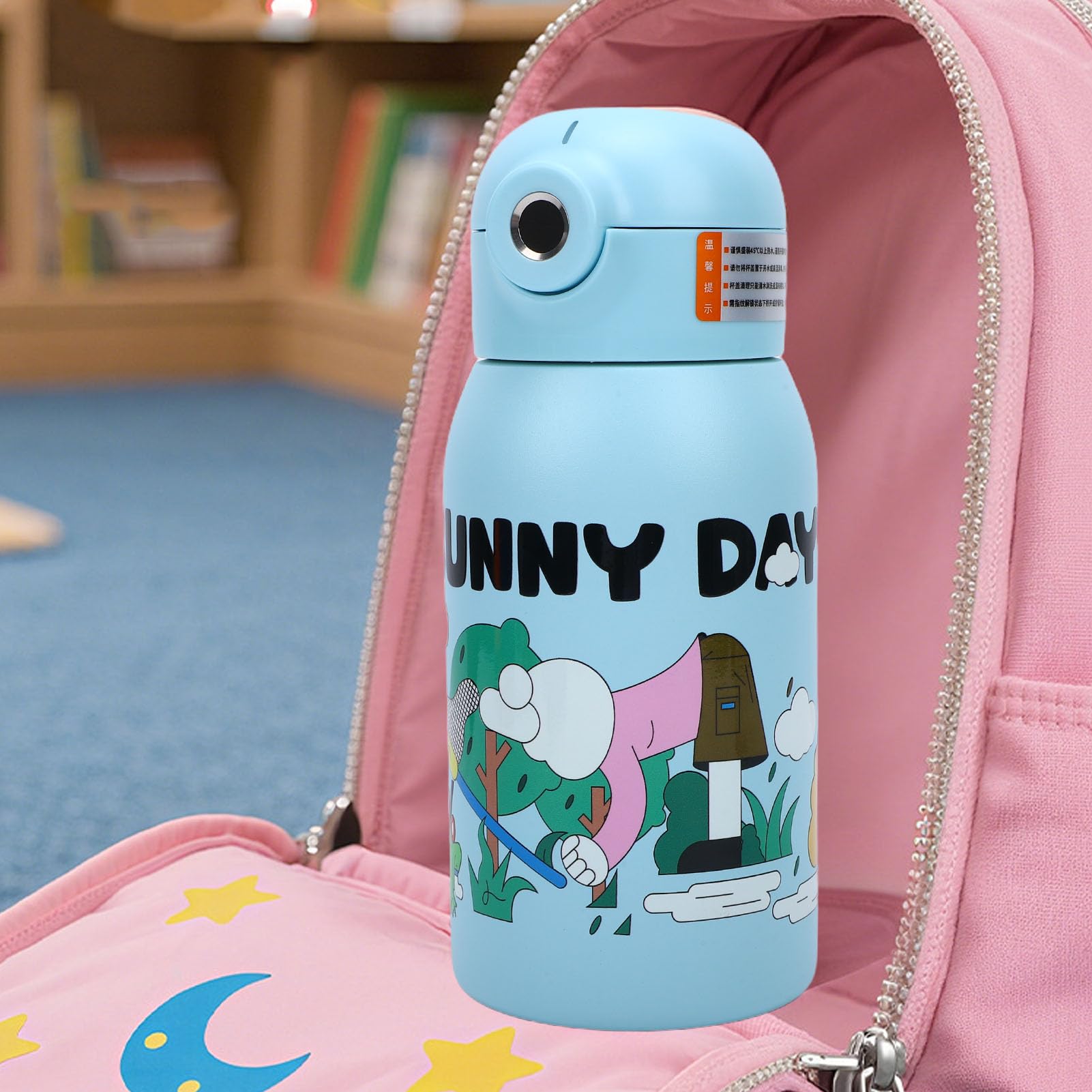 Sxhlseller Botella de Agua con Bloqueo Inteligente de Huellas Dactilares |Acero Inoxidable 316 con Aislamiento de 12 Horas, Capacidad de 500 Ml y Duración de Batería de 60 Días, R