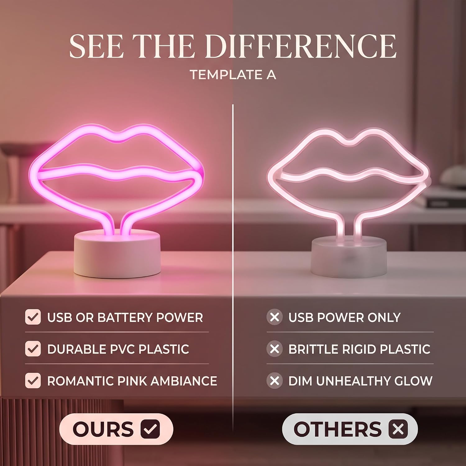 Milltrip Lip Shaped Neon Signs Led Neon Light Neon Light Lamp image 3
