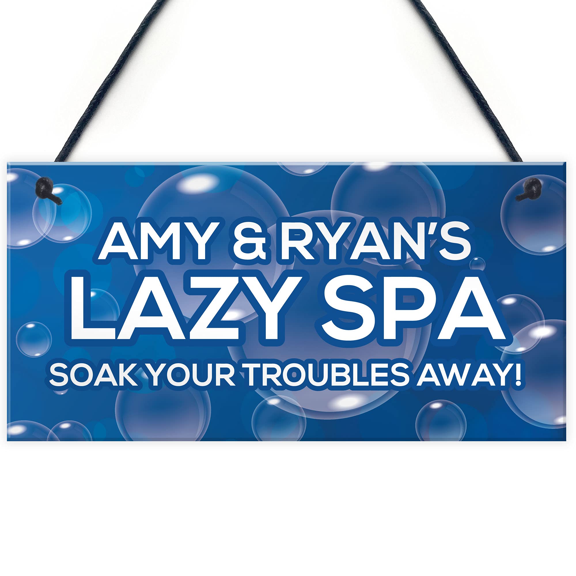 Novelty Lazy Spa Sign Hanging Personalised Hot Tub Sign Garden Shed Sign Gift