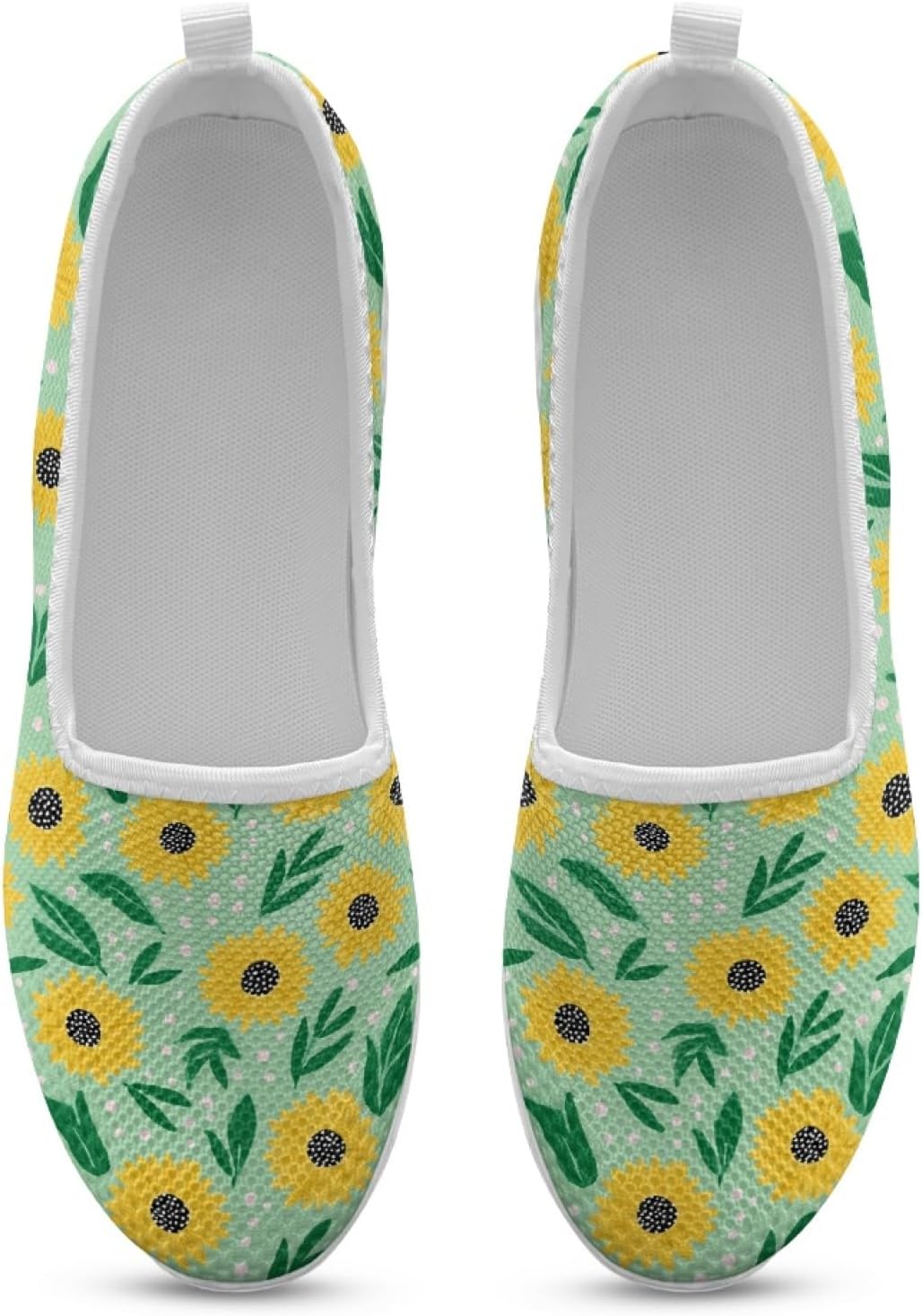 Sunflower Round Toe Cute Shoes for Office Work Women Elegant Slip On Flat Lightweight Comfortable Walking Shoes Women Summer Casual Daily Wear Gifts for Wife Mom Sister - Image 4
