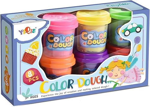HASAYAQI Compuesto de masa 8 cajas de colores, latas de 2 onzas, a partir de 3 años, multicolor