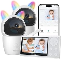 CZEview WiFi Babaőrző 2 Kamerával és Applikációval - 2K/4,3" Kijelző, 360° PTZ, Automatikus Követés, Éjjellátó, Sírás/Mozgásérzékelő, Hőmérő 1