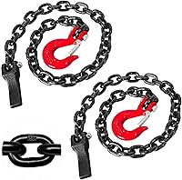 YATOINTO 2-Pack Grade 80 36" Trailer Safety Chains w/ 5/16" Red Clevis Snap Hooks - 25K lbs WLL, Rust-Resistant EP Finish for Heavy Towing