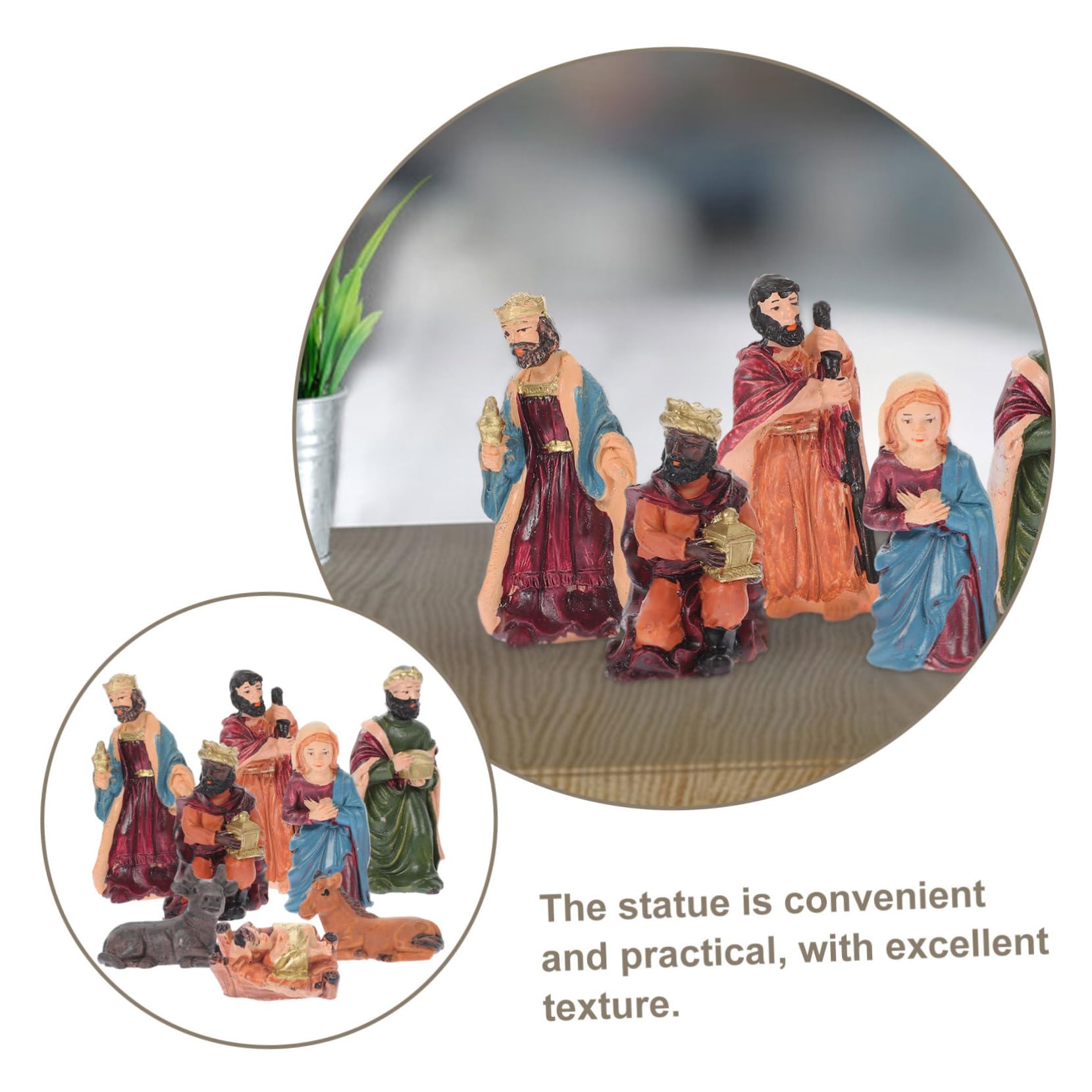 TOPBATHY 3 Sets Handgefertigte Weihnachtskrippe Aus Harz Mit Jesus Und Maria Krippenszene Ornamente Religiöses Für Zuhause