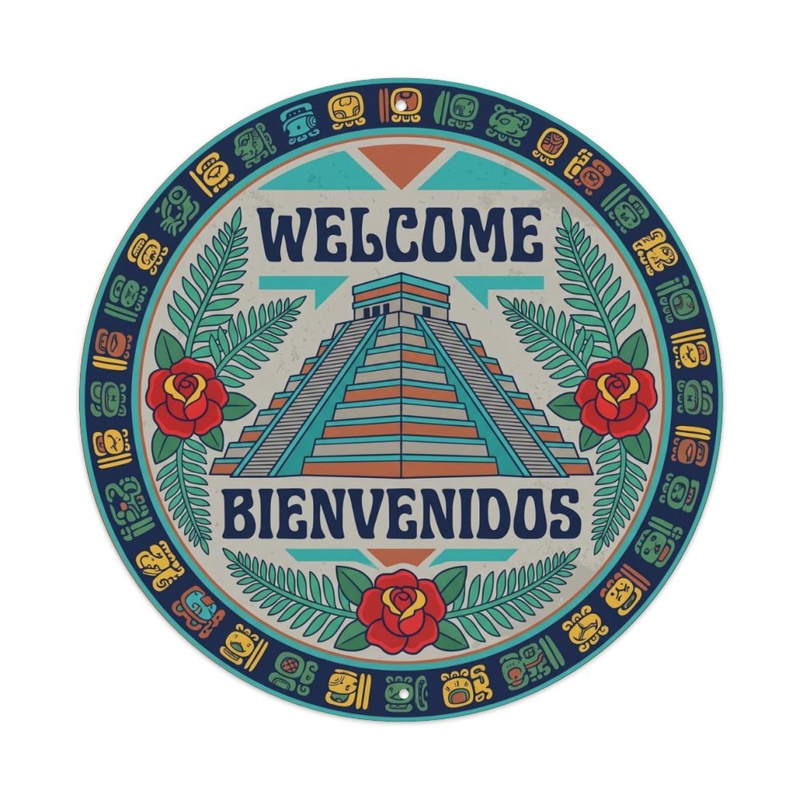 Vintage Welcome Living Room Metal Tin Sign Plaque