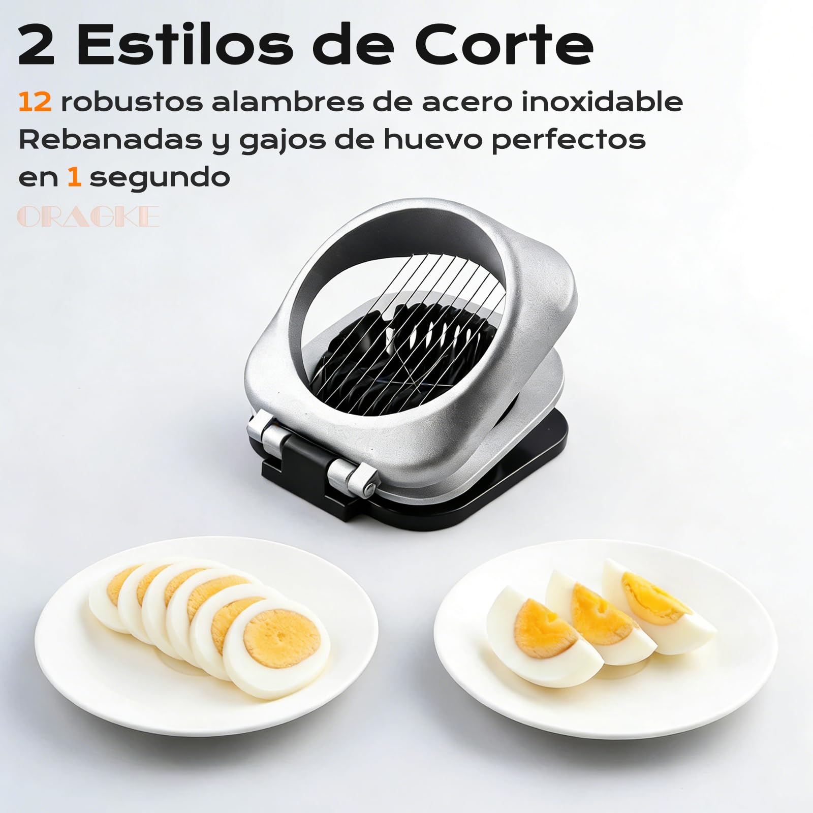 Cortador Huevos Duros Acero Inoxidable Aluminio, Corta Huevos Cocidos Profesional apto para Lavavajillas, Cortador de Huevo Cocidos de Velocidad para Tomates Mozzarella Kiwi Fresas, Egg Slicer