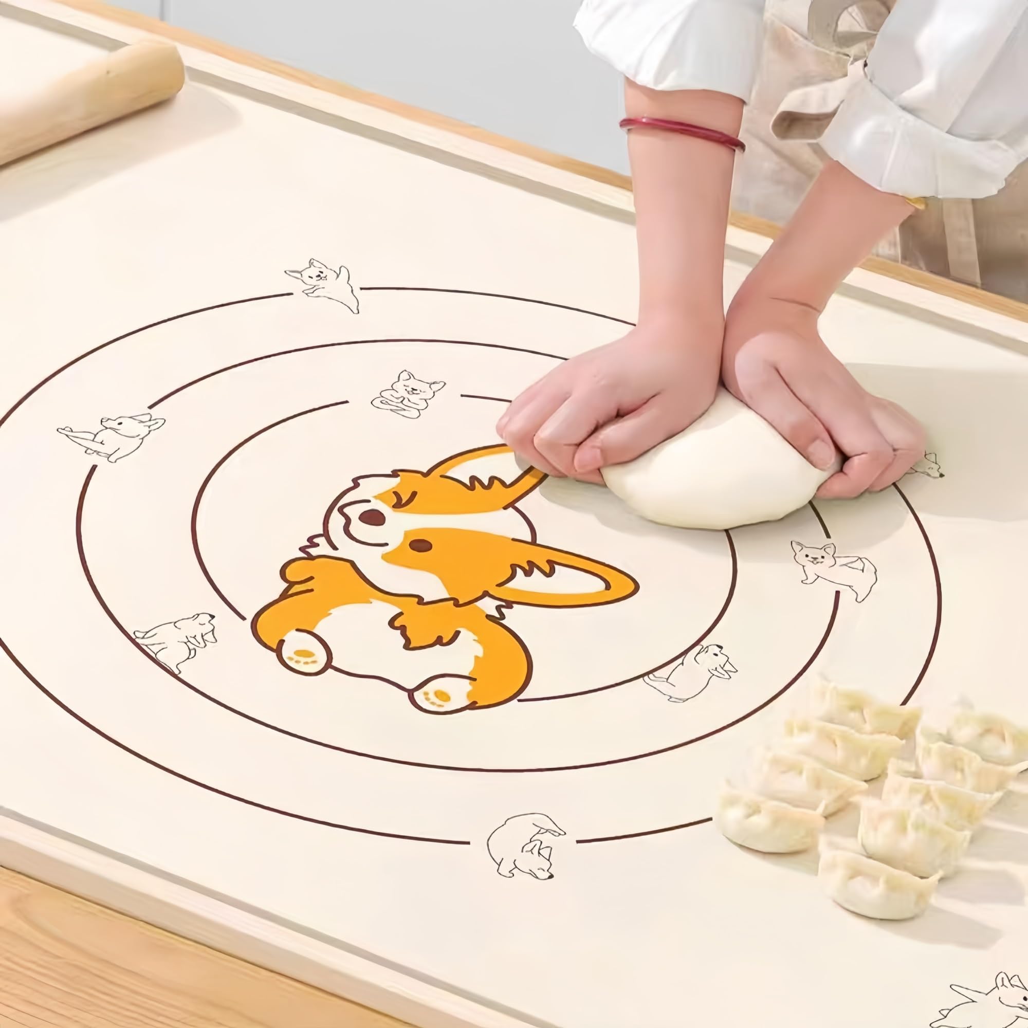 Tapis de pâtisserie en silicone - Tapis de cuisson anti-adhésif extra épais avec mesure - Tapis de pétrissage antidérapant pour la cuisson et la préparation de la pâte