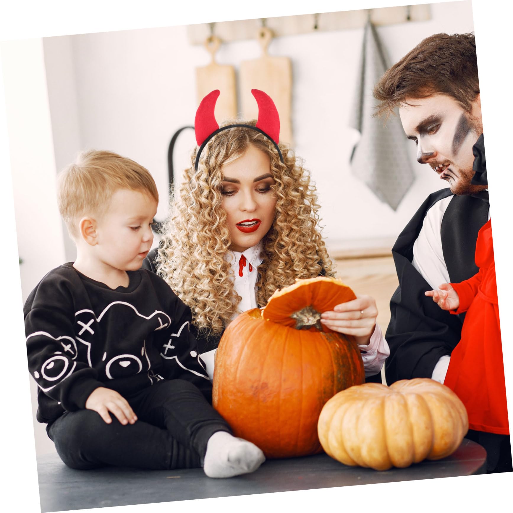 Homoyoyo 4 Pezzi Cerchietto con Diavolo per Halloween Accessorio Festivo per Costumi e per Feste Natale e Foto Divertenti