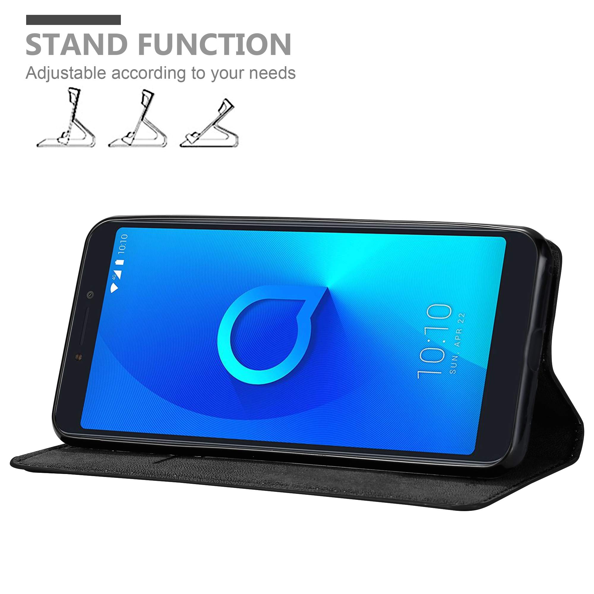Cadorabo Custodia Libro per MEIZU 16Xs in Nero di Notte - con Vani di Carte, Funzione Stand e Chiusura Magnetica - Portafoglio Cover Case Wallet Book