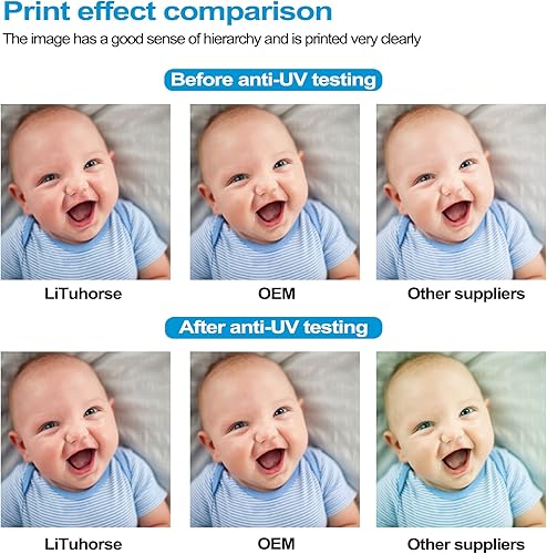 Miniatura 5 de LiTuhorse Paquete de 3 cartuchos de tinta de color compatibles LC404 para impresora Brother MFC-J1205W MFC-J1215W LC4043PKS CMY Reemplazo para
