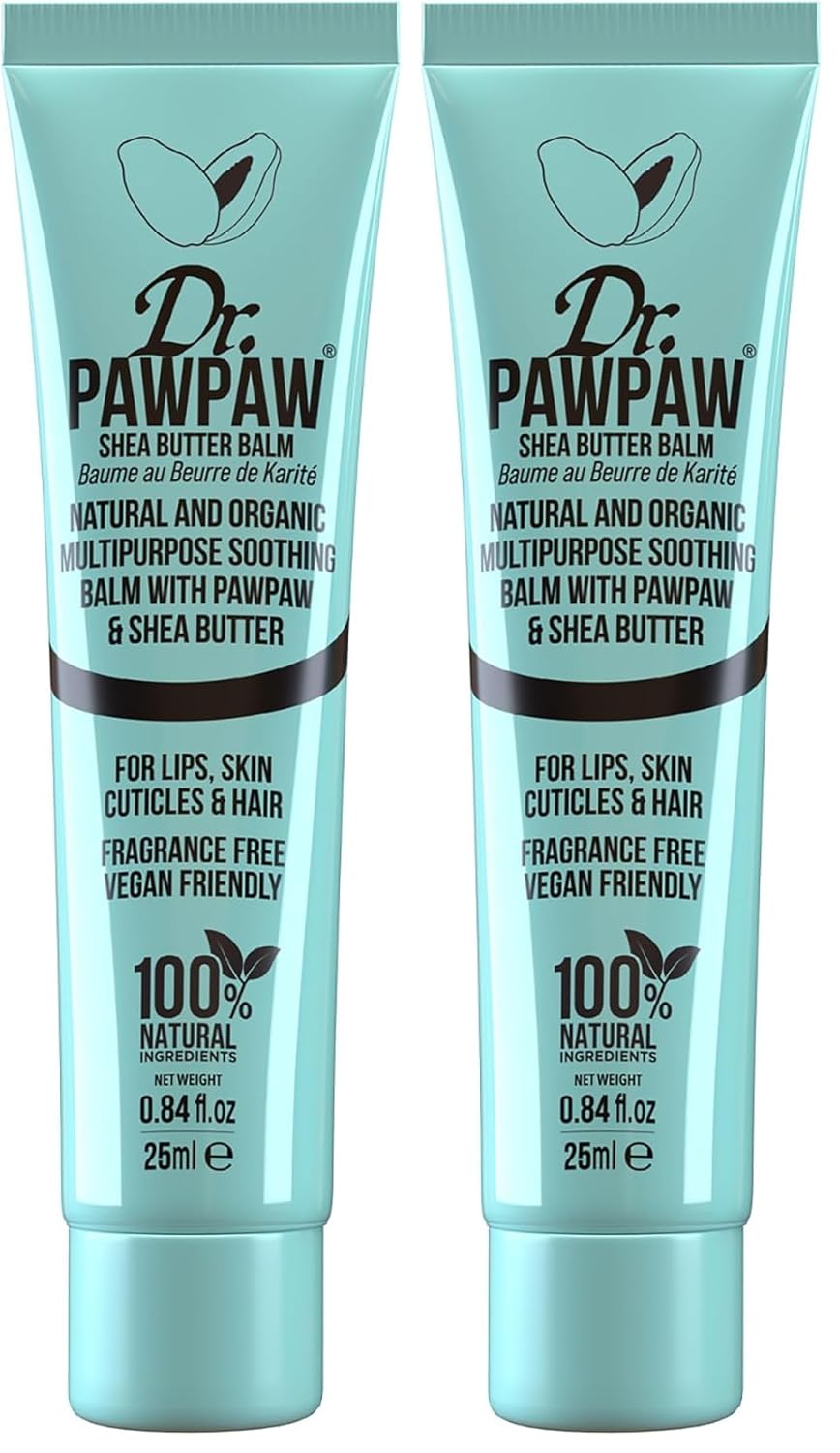 Dr. PawPaw Multipurpose Balm - Hydrating Lip Moisturizer - Nourishing Balm for Lips, Skin, and Hair - Vegan Lip Moisturizer - Shea Butter - 0.84 oz (Pack of 2)