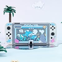 Vista 7 de GeekShare Funda protectora delgada compatible con Nintendo Switch OLED y Joy-Con - Absorción de golpes y antiarañazos Funda para OLED Switch